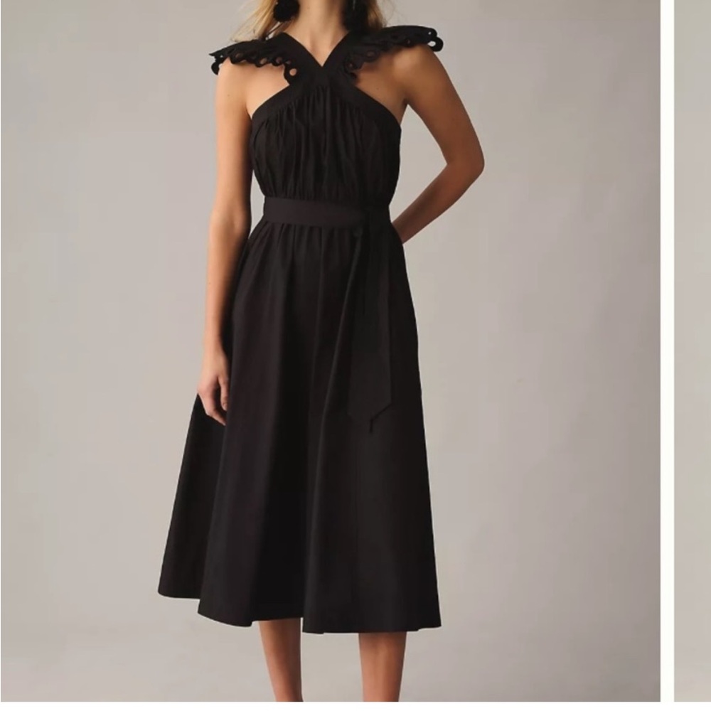 En Saison Black Gathered Dress